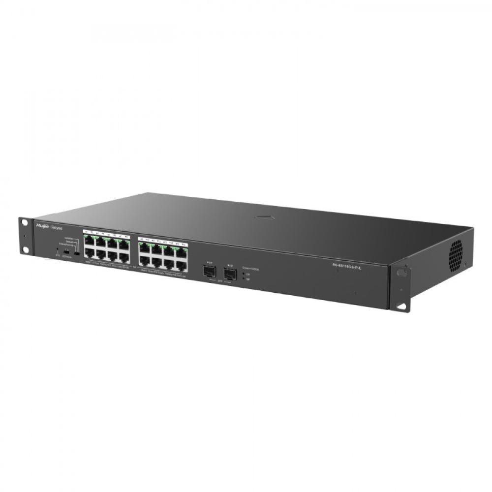 Ruijie Networks - RG-ES118GS-P-L switch No administrado L2 Gigabit Ethernet (10/100/1000) Energía sobre Ethernet (PoE) Negro