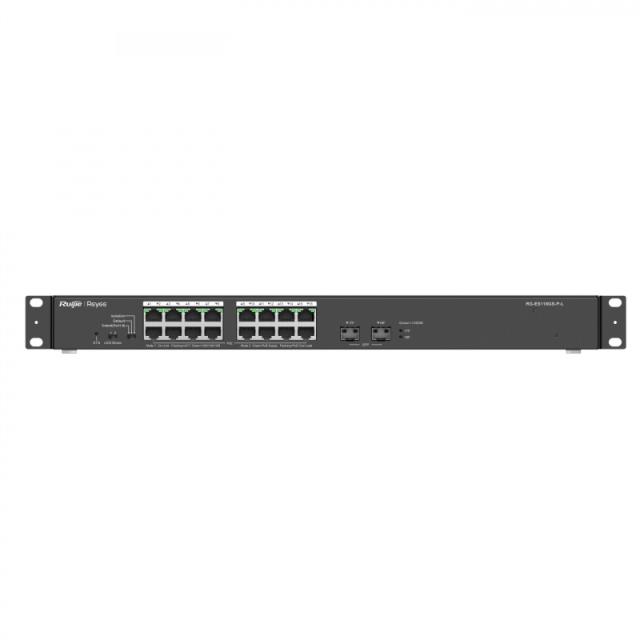 Ruijie Networks - RG-ES118GS-P-L switch No administrado L2 Gigabit Ethernet (10/100/1000) Energía sobre Ethernet (PoE) Negro