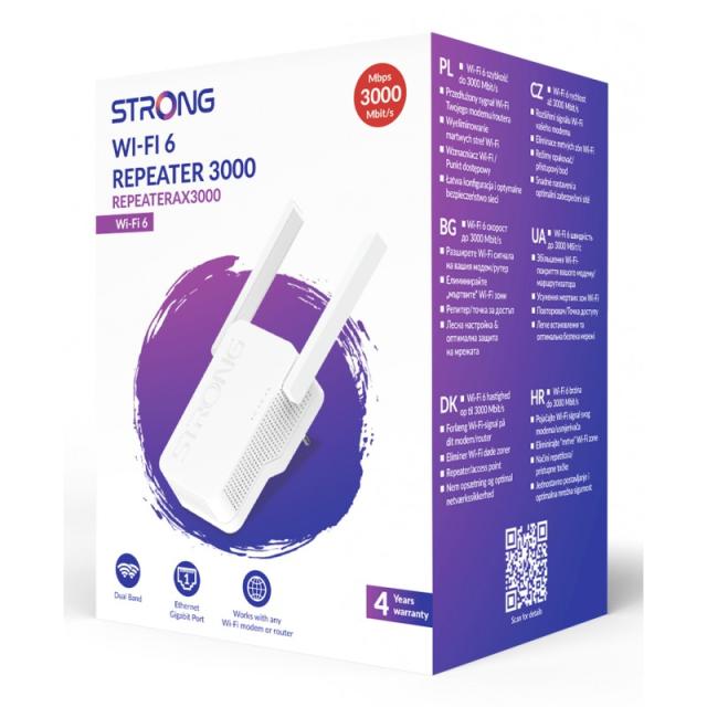 Strong - AX3000 Repetidor de red 3000 Mbit/s Blanco