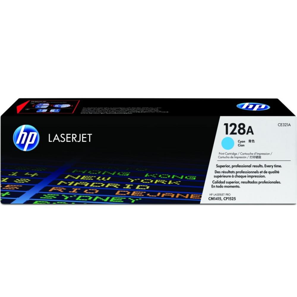 HP - Cartucho de tóner original LaserJet 128A cian