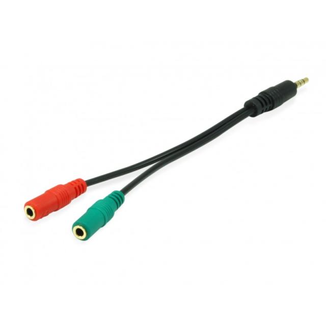 Equip - 147943 cable de audio 1,5 m 2 x 3.5mm 3,5mm Negro