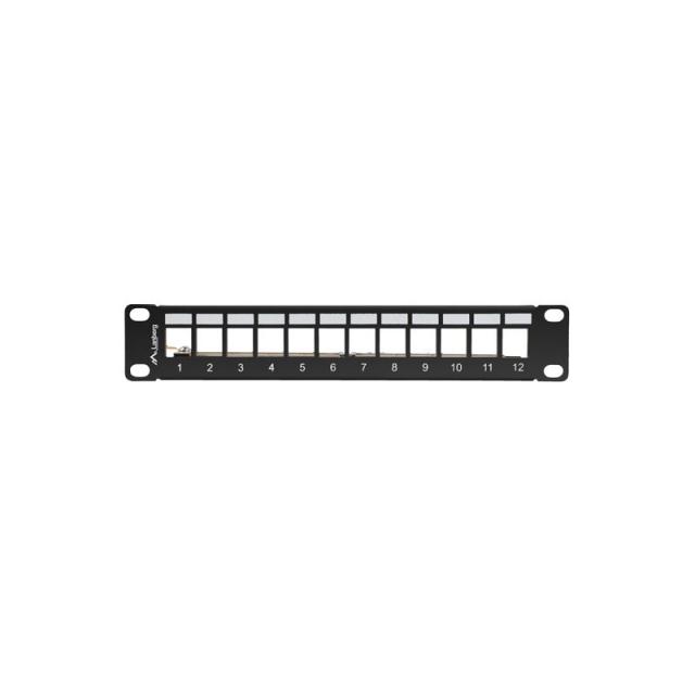 Lanberg - patch panel blank 12 port 1U 10 ftp for keystone modules black v2