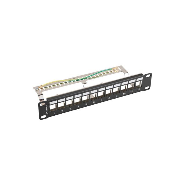 Lanberg - patch panel blank 12 port 1U 10 ftp for keystone modules black v2