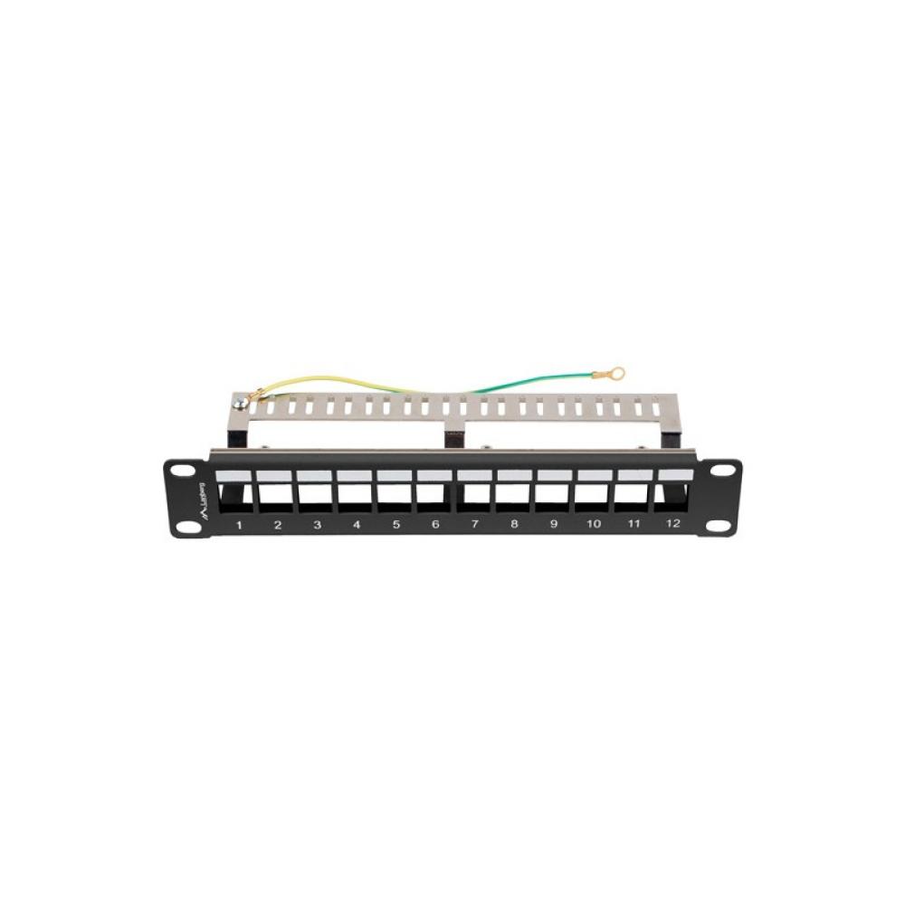 Lanberg - patch panel blank 12 port 1U 10 ftp for keystone modules black v2