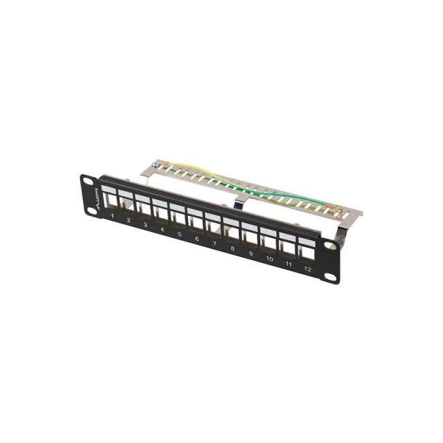 Lanberg - patch panel blank 12 port 1U 10 ftp for keystone modules black v2