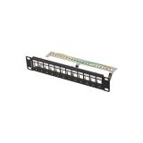 Lanberg - patch panel blank 12 port 1U 10 ftp for keystone modules black v2
