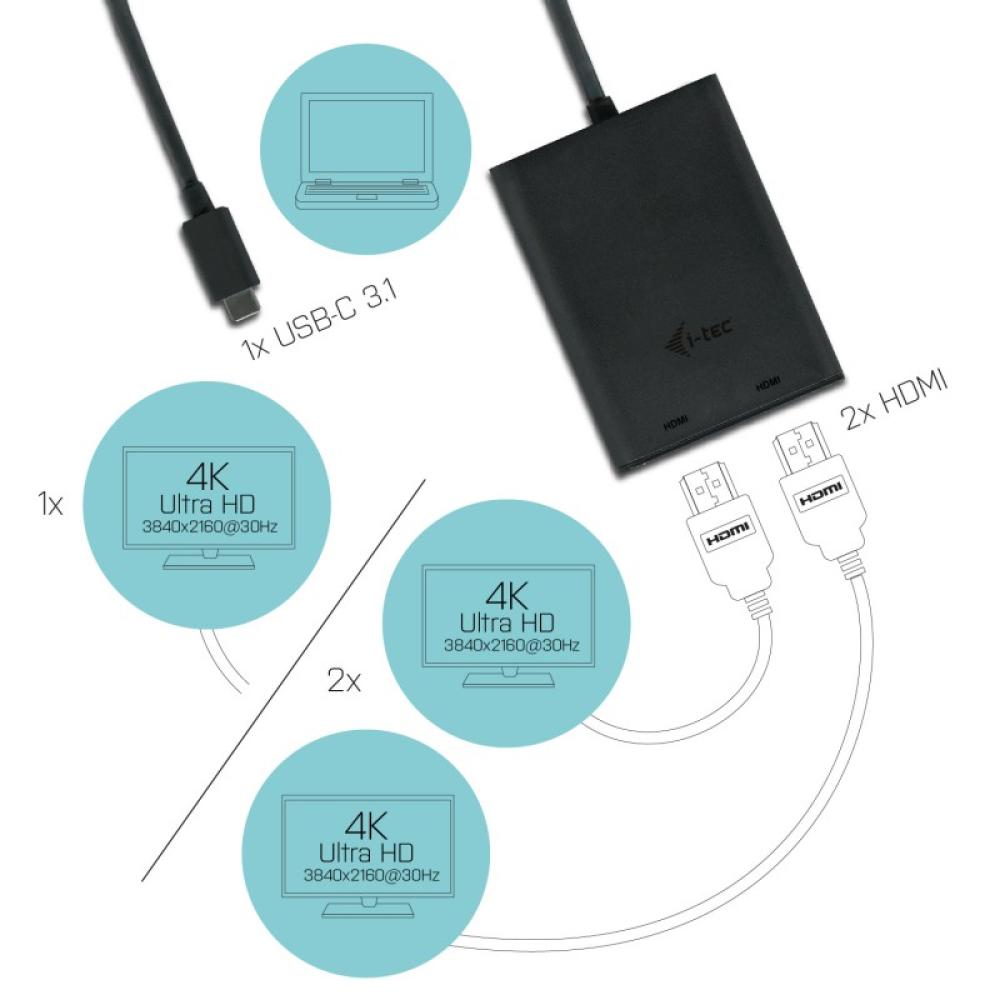 i-tec - USB-C 3.1 Dual 4K HDMI Video Adapter