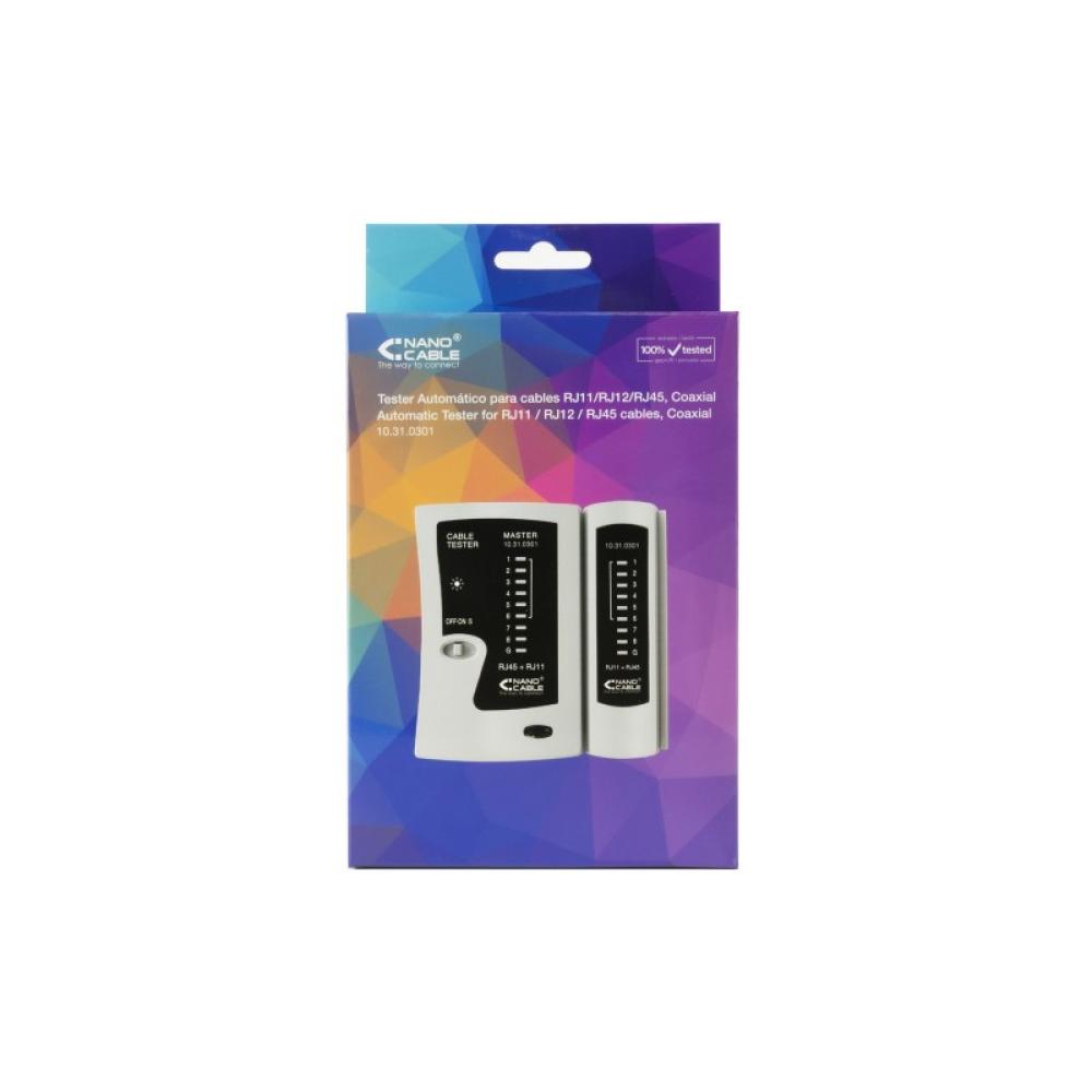 Nanocable - 10.31.0301 comprobador de cables de red Gris