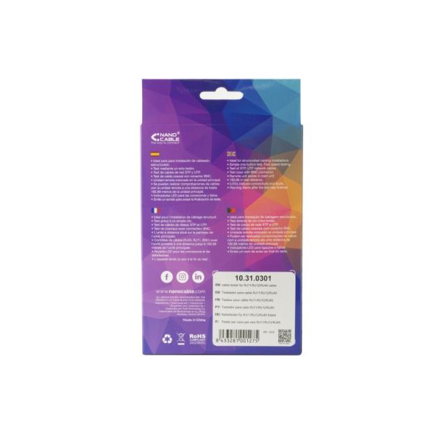 Nanocable - 10.31.0301 comprobador de cables de red Gris
