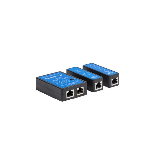 Lanberg - NT-0404 comprobador de cables de red Comprobador de alimentación PoE Negro, Azul