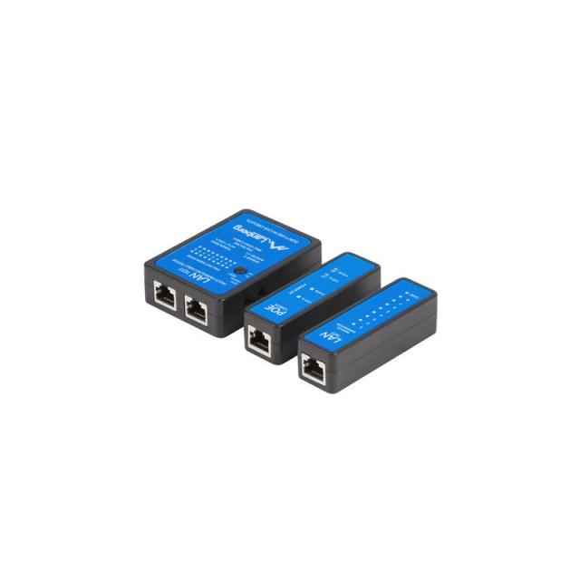 Lanberg - NT-0404 comprobador de cables de red Comprobador de alimentación PoE Negro, Azul