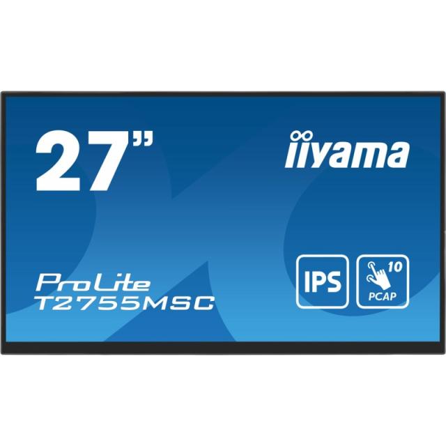 iiyama - ProLite T2755MSC-B1 pantalla para PC 68,6 cm (27") 1920 x 1080 Pixeles Full HD LED Pantalla táctil Mesa Negro