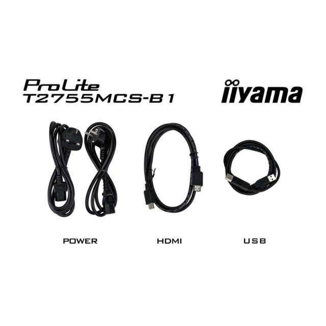 iiyama - ProLite T2755MSC-B1 pantalla para PC 68,6 cm (27") 1920 x 1080 Pixeles Full HD LED Pantalla táctil Mesa Negro