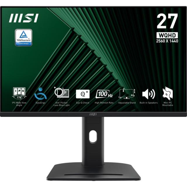 MSI - Pro MP275QPG pantalla para PC 68,6 cm (27") 2560 x 1440 Pixeles Wide Quad HD LCD Negro