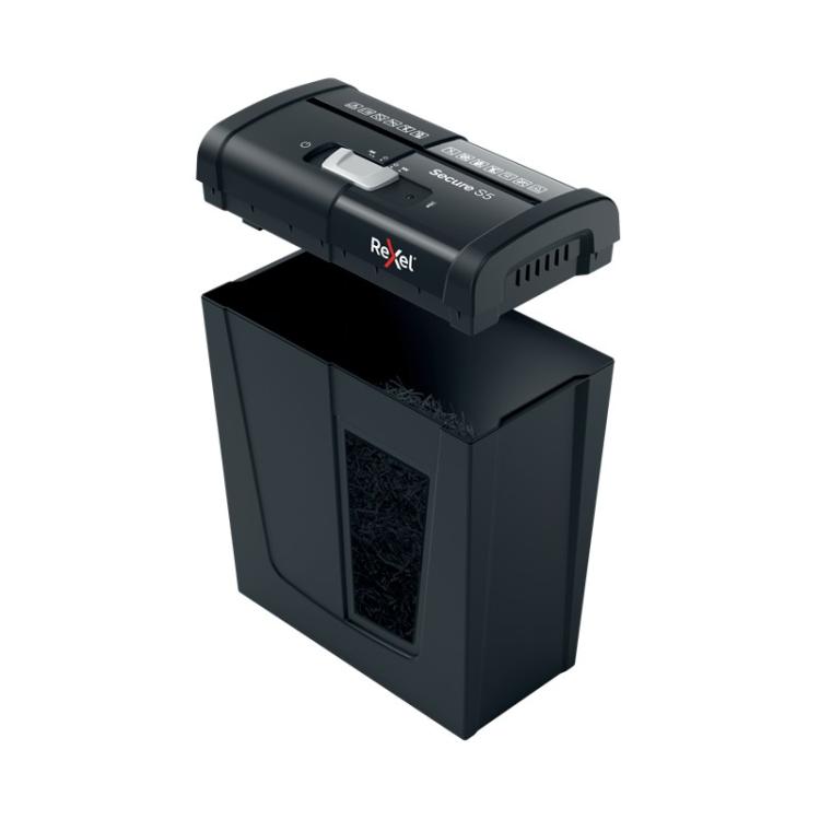 Rexel - Secure S5 triturador de papel Corte en tiras 68 dB Negro