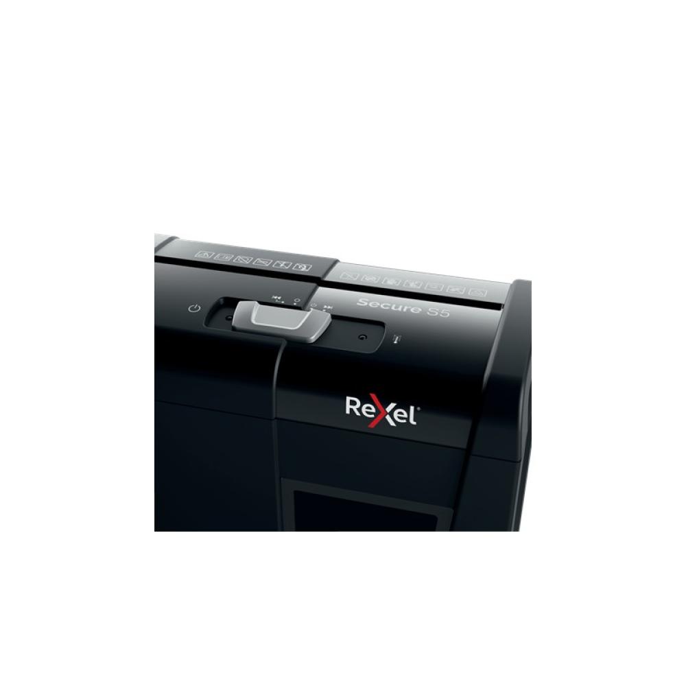 Rexel - Secure S5 triturador de papel Corte en tiras 68 dB Negro