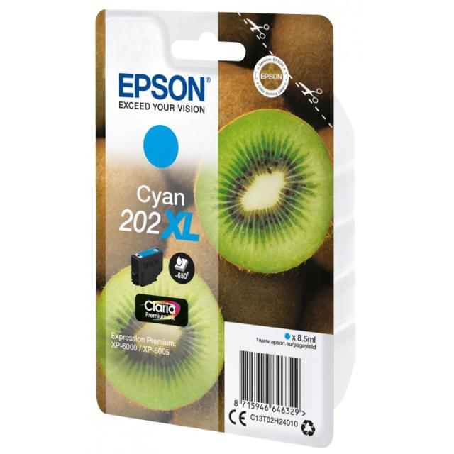 Epson - Kiwi Singlepack Cyan 202XL Claria Premium Ink