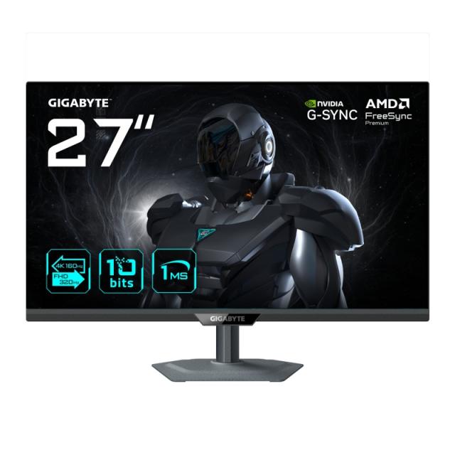 GIGABYTE - G27UP Monitor de juego 27” 4K UHD - Modo dual (4K 160Hz o FHD 320Hz), 3840 x 2160, 1ms, 400 cd/m², FreeSync Premium,