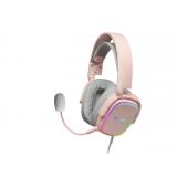 Mars Gaming - MHAX Rosa, Auriculares Gaming RGB, Micrófono Extraíble, HiFi, Compatibilidad Multiplataforma