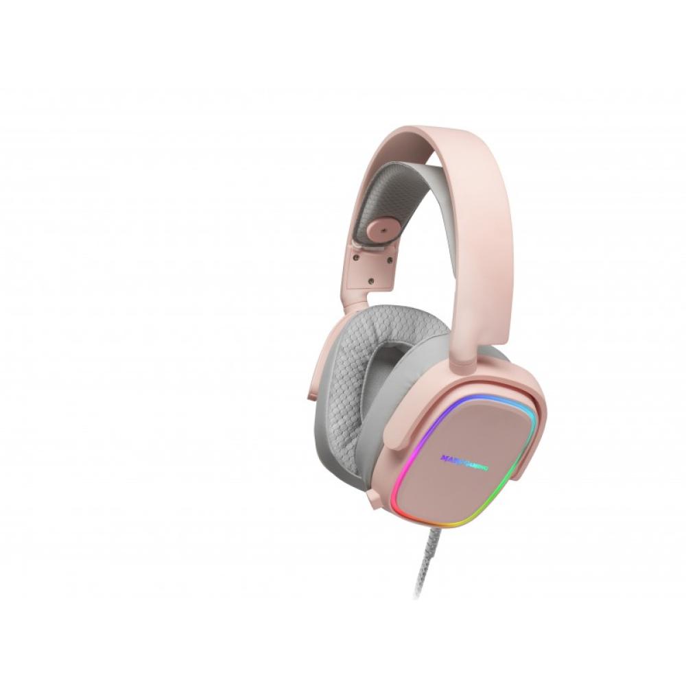 Mars Gaming - MHAX Rosa, Auriculares Gaming RGB, Micrófono Extraíble, HiFi, Compatibilidad Multiplataforma