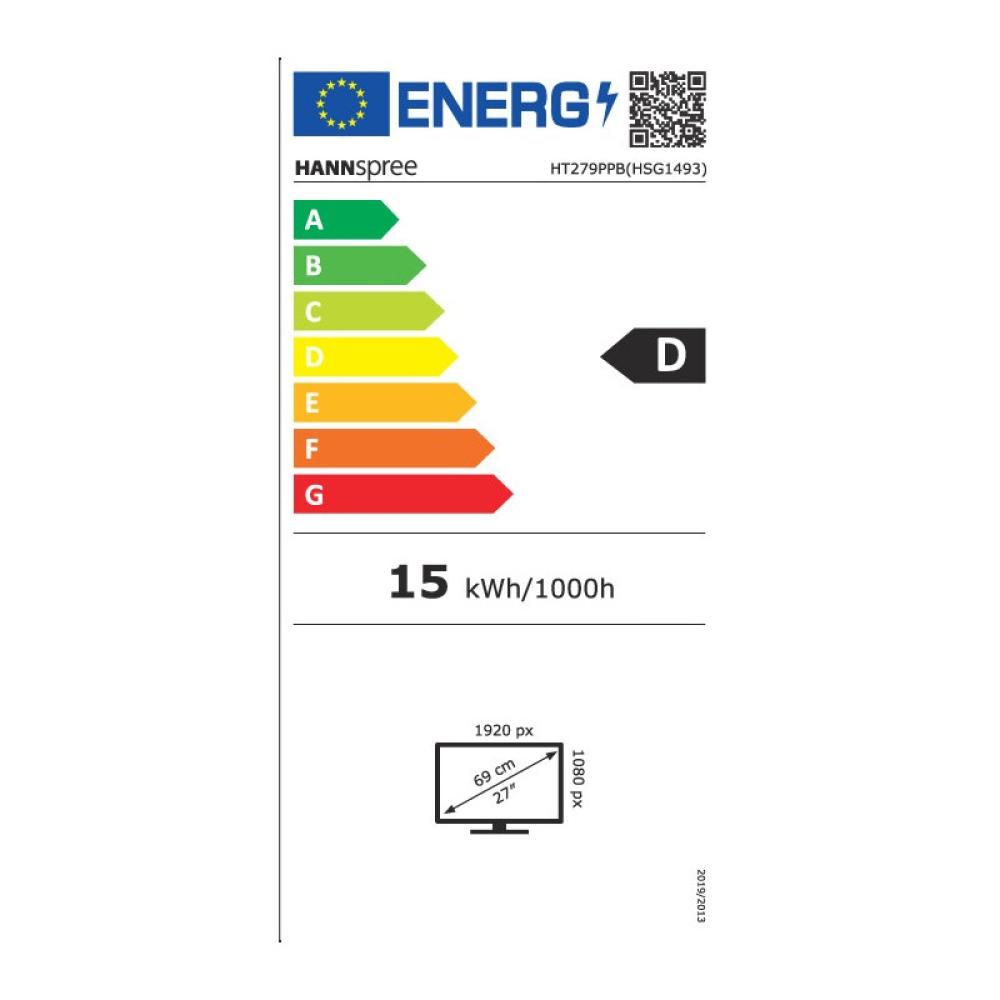 Hannspree - HT279PPB pantalla para PC 68,6 cm (27") 1920 x 1080 Pixeles Full HD LED Pantalla táctil Negro