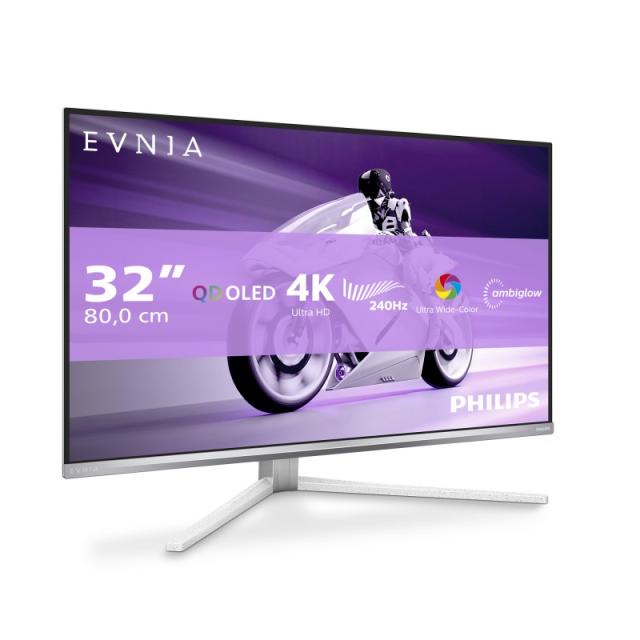 Philips - Evnia 8000 32M2N8900/00 pantalla para PC 80 cm (31.5") 3840 x 2160 Pixeles 4K Ultra HD QD-OLED Blanco