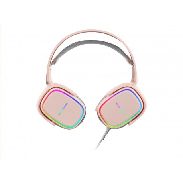 Mars Gaming - MHAX Rosa, Auriculares Gaming RGB, Micrófono Extraíble, HiFi, Compatibilidad Multiplataforma
