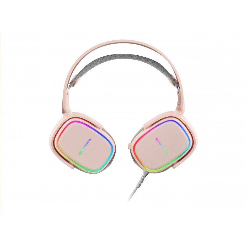 Mars Gaming - MHAX Rosa, Auriculares Gaming RGB, Micrófono Extraíble, HiFi, Compatibilidad Multiplataforma