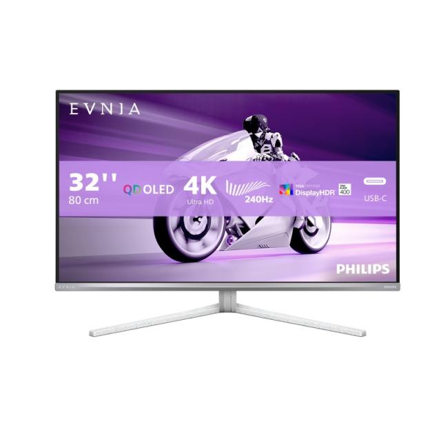 Philips - Evnia 8000 32M2N8900/00 pantalla para PC 80 cm (31.5") 3840 x 2160 Pixeles 4K Ultra HD QD-OLED Blanco