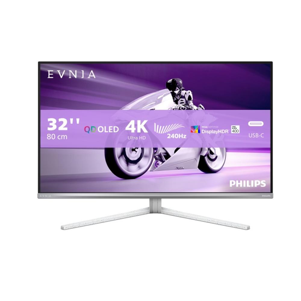 Philips - Evnia 8000 32M2N8900/00 pantalla para PC 80 cm (31.5") 3840 x 2160 Pixeles 4K Ultra HD QD-OLED Blanco