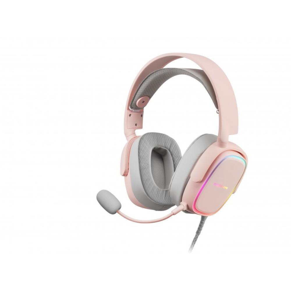 Mars Gaming - MHAX Rosa, Auriculares Gaming RGB, Micrófono Extraíble, HiFi, Compatibilidad Multiplataforma