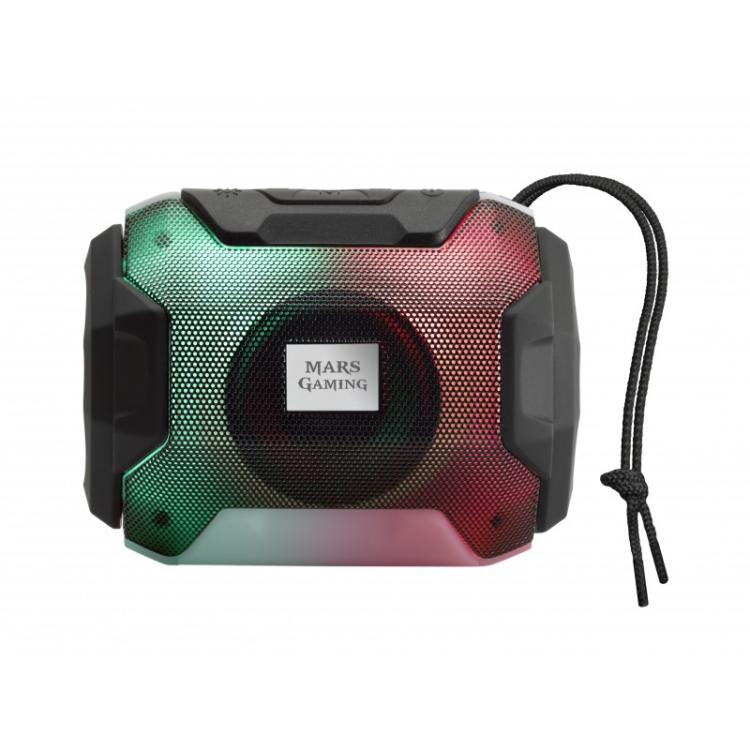 Mars Gaming - MSBAX, Altavoz Bluetooth RGB, Compacto,10W, USB/MicroSD/Radio, Negro