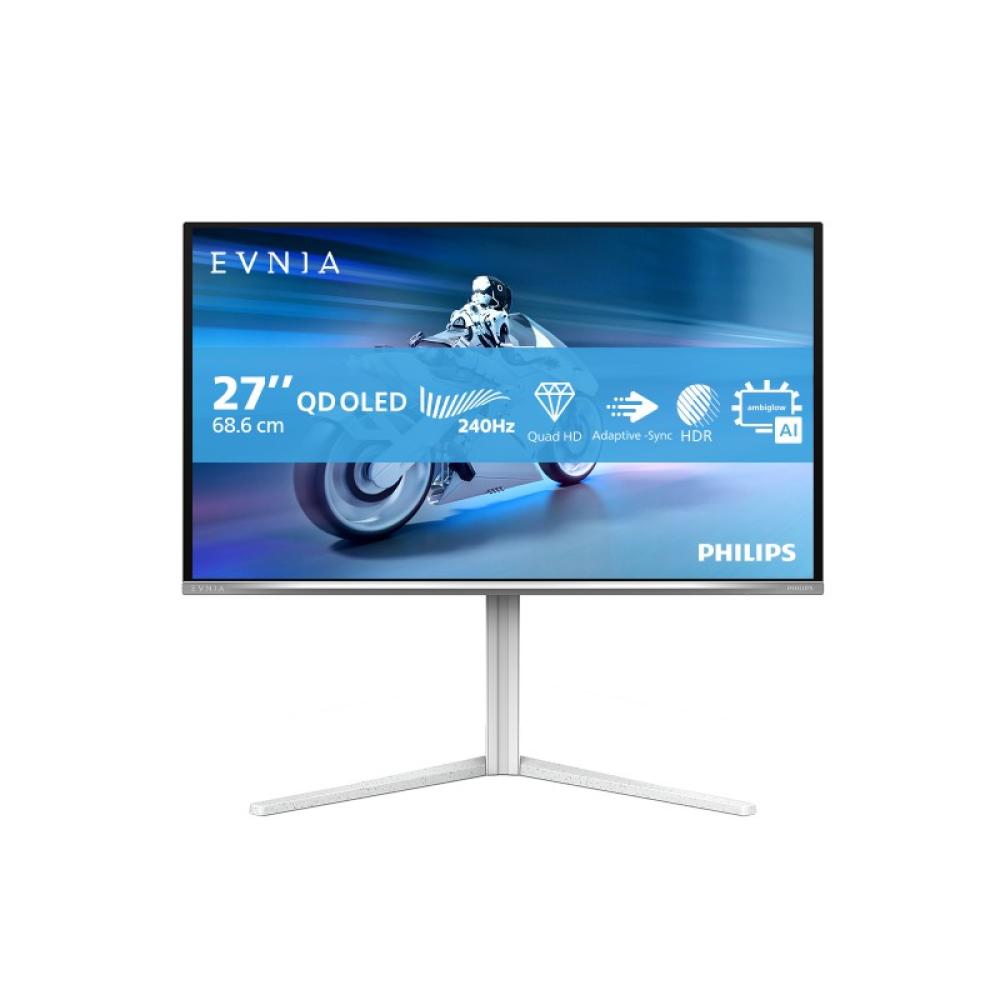 Philips - Evnia 6000 27M2N6501L/00 pantalla para PC 67,3 cm (26.5") 2560 x 1440 Pixeles Quad HD QD-OLED Blanco