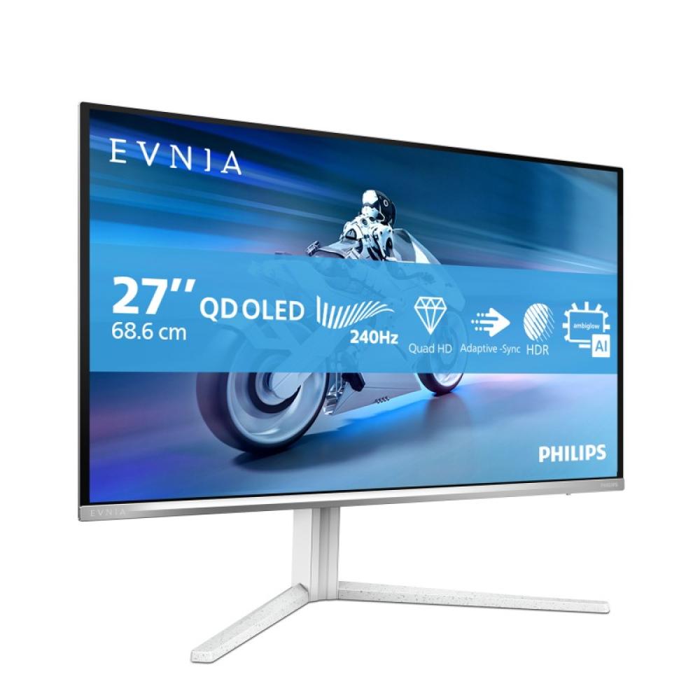 Philips - Evnia 6000 27M2N6501L/00 pantalla para PC 67,3 cm (26.5") 2560 x 1440 Pixeles Quad HD QD-OLED Blanco