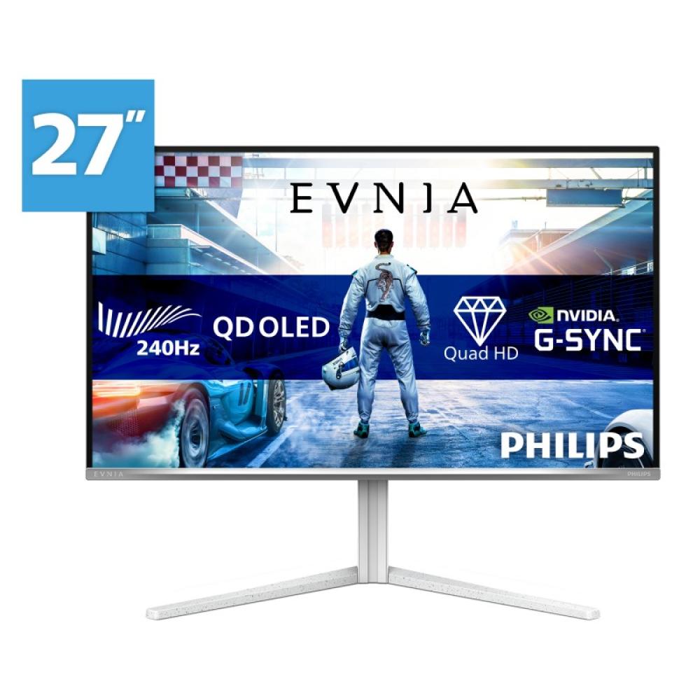 Philips - Evnia 6000 27M2N6501L/00 pantalla para PC 67,3 cm (26.5") 2560 x 1440 Pixeles Quad HD QD-OLED Blanco