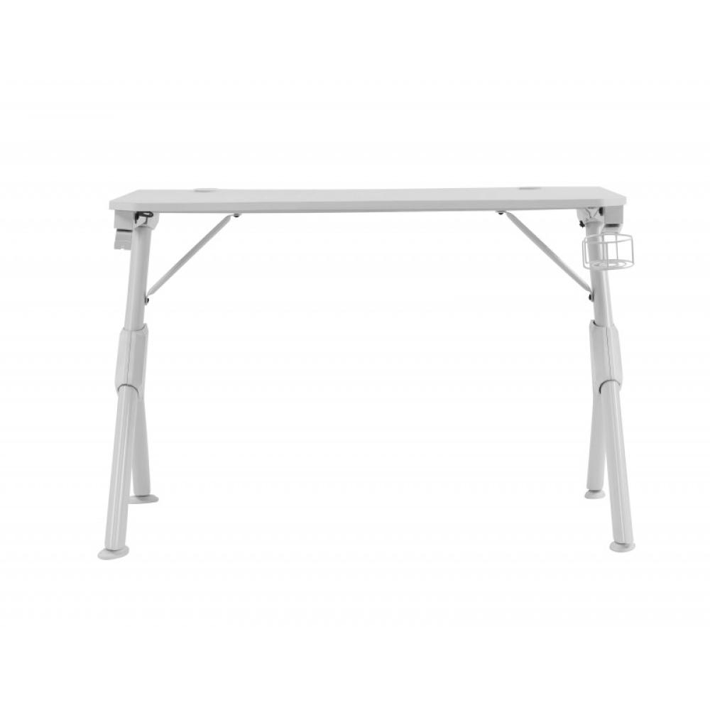 Mars Gaming - MGD, Mesa Ergonómica Gaming, Soporte Auriculares y Bebidas, Escritorio PC, 110x60cm, Blanco