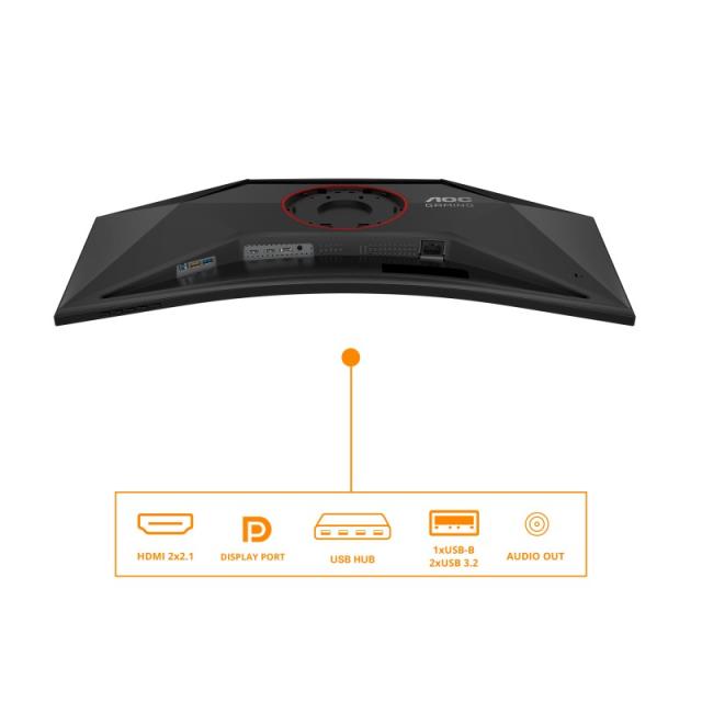 AOC - G4 CU34G4Z pantalla para PC 86,4 cm (34") 3440 x 1440 Pixeles Wide Quad HD LED Negro, Rojo