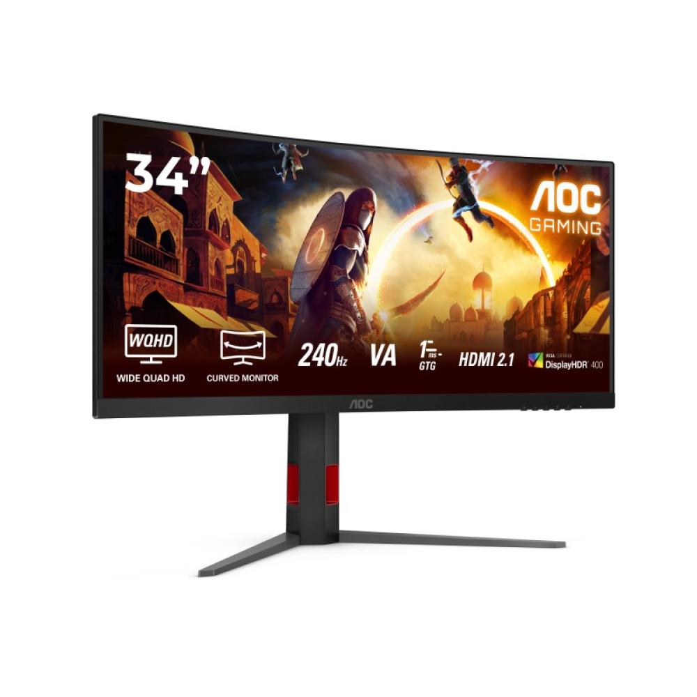 AOC - G4 CU34G4Z pantalla para PC 86,4 cm (34") 3440 x 1440 Pixeles Wide Quad HD LED Negro, Rojo