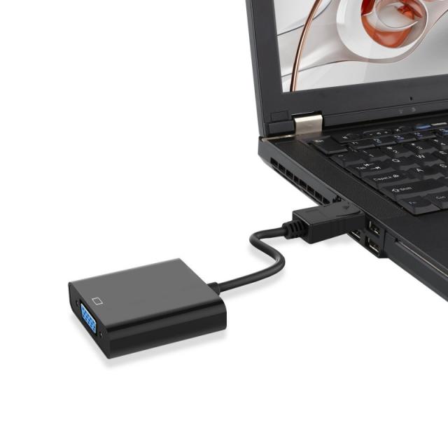 Ewent - EC1454 adaptador de cable de vídeo 0,15 m DisplayPort VGA (D-Sub) Negro