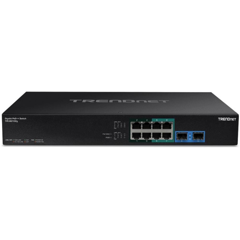 Trendnet - TPE-BG102G switch No administrado Gigabit Ethernet (10/100/1000) Energía sobre Ethernet (PoE) 1U Negro