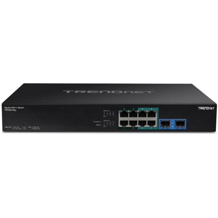 Trendnet - TPE-BG102G switch No administrado Gigabit Ethernet (10/100/1000) Energía sobre Ethernet (PoE) 1U Negro