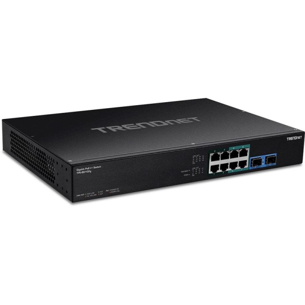 Trendnet - TPE-BG102G switch No administrado Gigabit Ethernet (10/100/1000) Energía sobre Ethernet (PoE) 1U Negro