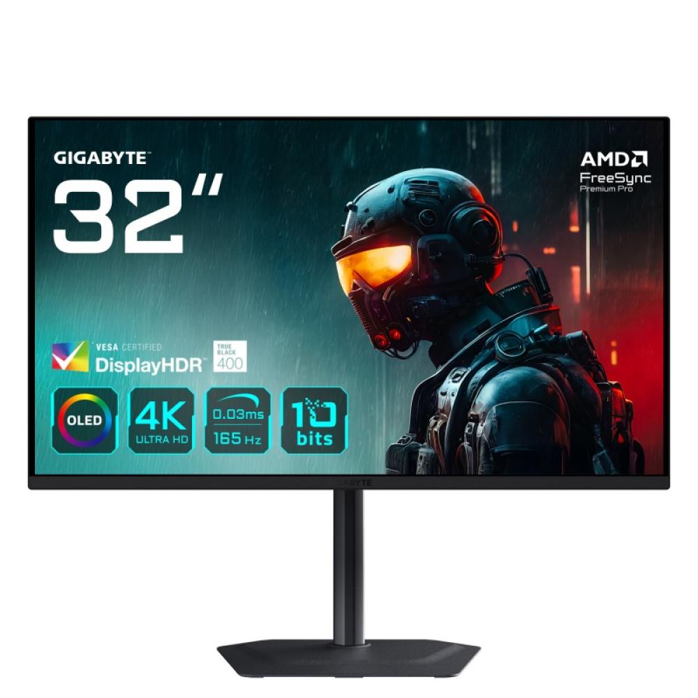 GIGABYTE - MO32U 31,5" Monitor Gaming OLED 4K UHD - 3840 x 2160, 165Hz, 0.03ms, 250 cd/m², Display HDR True Black 400, HDMI 2.1,