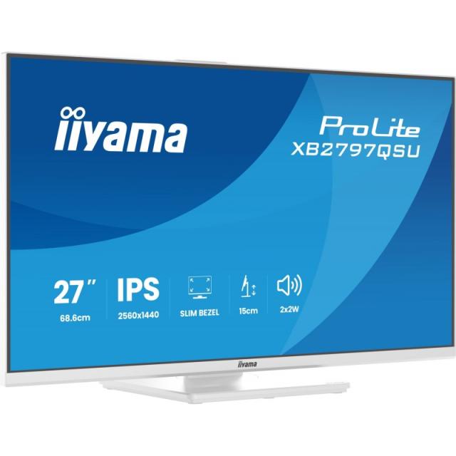 iiyama - ProLite XB2797QSU-W1 pantalla para PC 68,6 cm (27") 2560 x 1440 Pixeles Quad HD LED Blanco