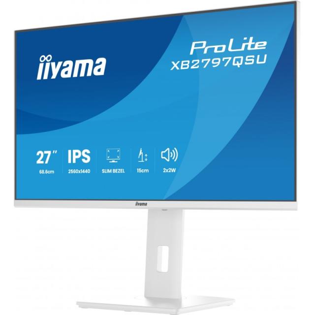 iiyama - ProLite XB2797QSU-W1 pantalla para PC 68,6 cm (27") 2560 x 1440 Pixeles Quad HD LED Blanco
