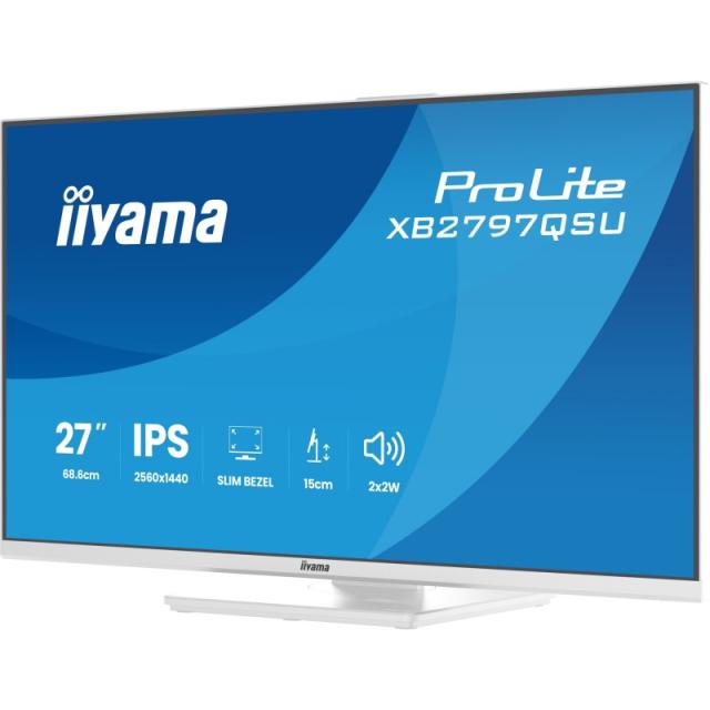 iiyama - ProLite XB2797QSU-W1 pantalla para PC 68,6 cm (27") 2560 x 1440 Pixeles Quad HD LED Blanco