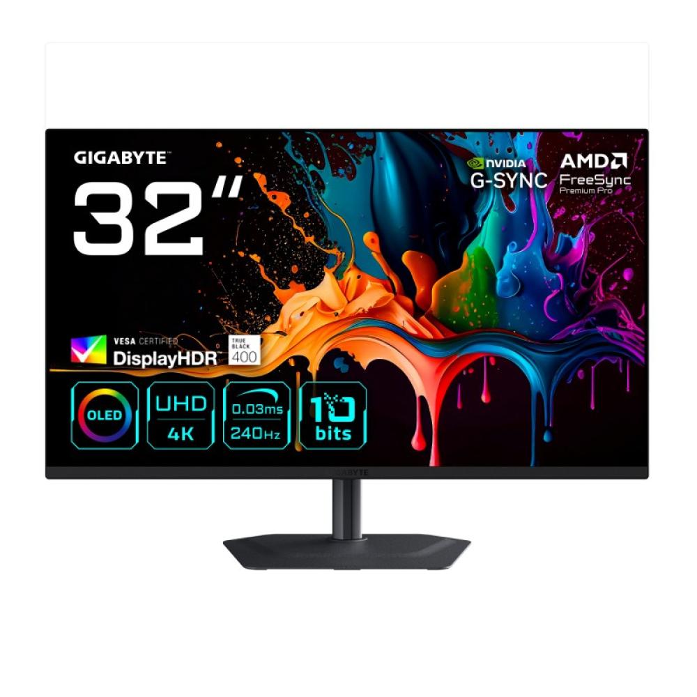 GIGABYTE - MO32U2 Monitor Gaming OLED 32” 4K UHD - 3840 x 2160, 240Hz, 0.03ms, 250 cd/m², G-Sync Compatible, FreeSync Premium Pr