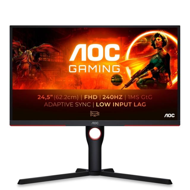 AOC - G3 25G3ZM/BK pantalla para PC 62,2 cm (24.5") 1920 x 1080 Pixeles Full HD Negro, Rojo