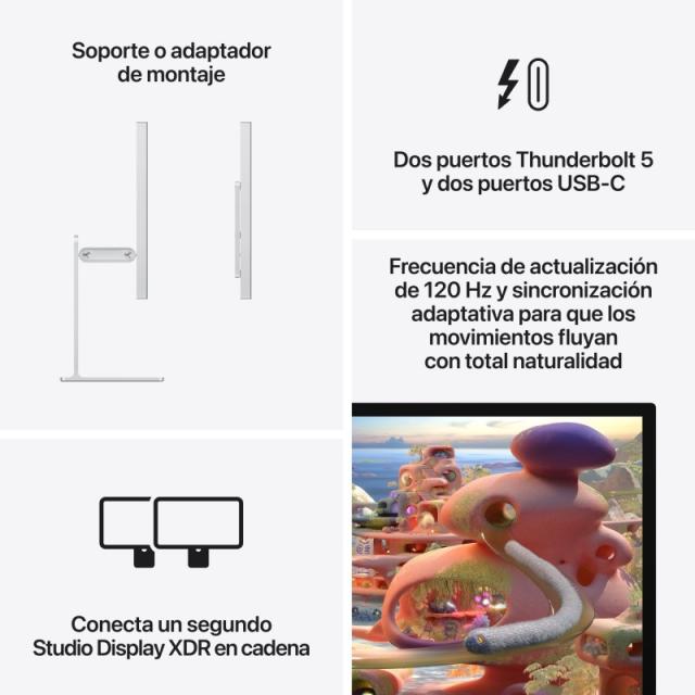 Apple - Studio Display XDR - Vidrio estándar - Soporte con inclinación y altura ajustables
