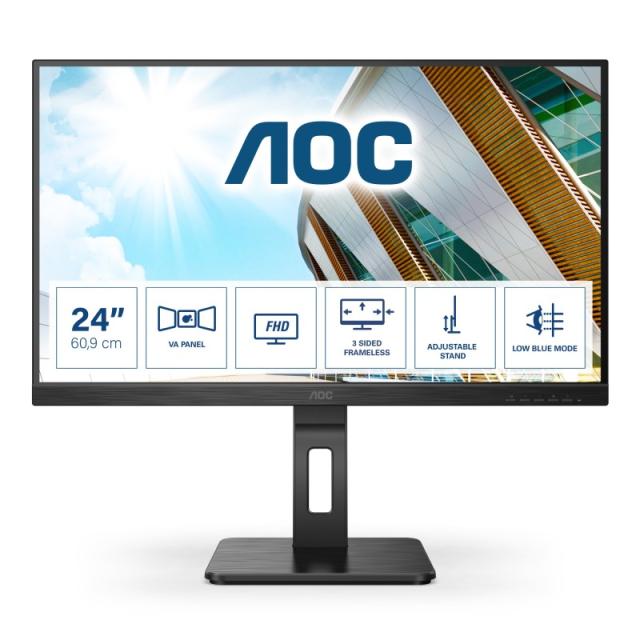 AOC - P2 24P2QM pantalla para PC 60,5 cm (23.8") 1920 x 1080 Pixeles Full HD LED Negro